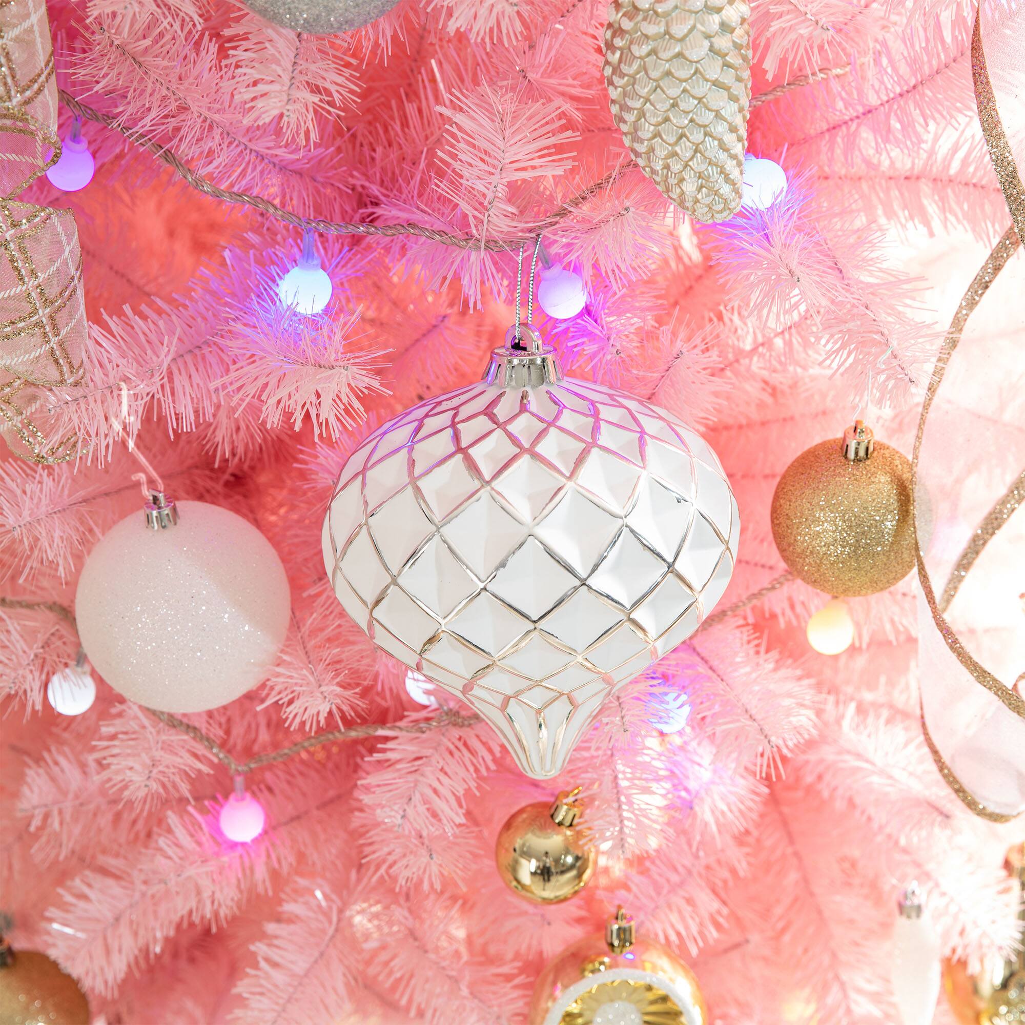Glitzhome® 18 Pack Elegant Silver Deluxe Large Shatterproof Ornaments